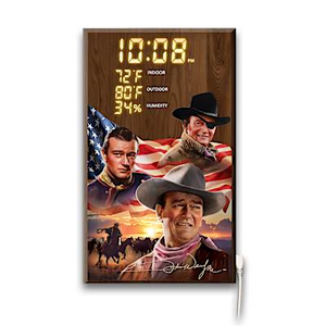 John Wayne: Timeless Legend Weather Station Clock