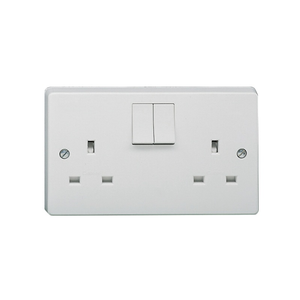 CRABTREE 4306/D 2-POLE 2-GANG SWITCHED SOCKET 13a