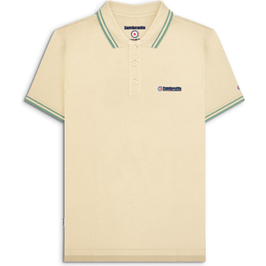Lambretta Mens Twin Tipped Cotton Polo Shirt - M / Tofu/Iceberg Green