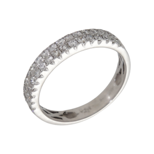 Pre-Owned 18ct Gold 0.55ct Diamond 2 Row Half Eternity Ring