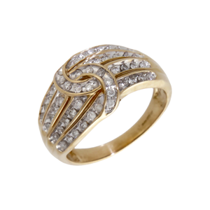 Pre-Owned 9ct Yellow Gold 0.50ct Diamond Knot Twist Ring