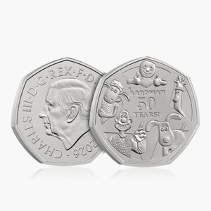 50 Years of Aardman 2026 BU 50p Coin