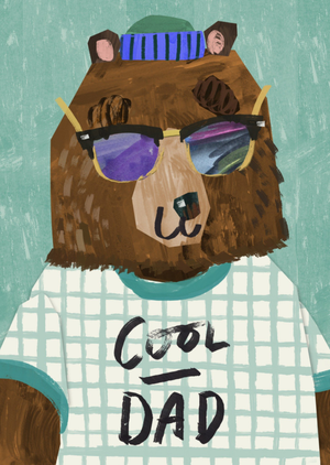 Cool Dad Hand-Drawn Bear Card