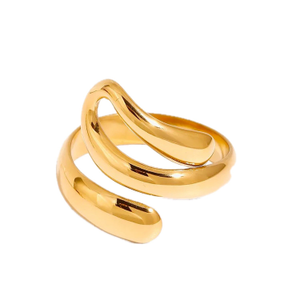 Chunky Wrap Wave 14K Gold Ring (one size)