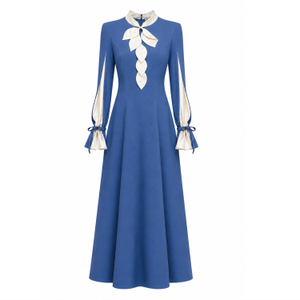Cocktail Ankle-Length Dress – Blue (S)