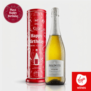 Prosecco in Happy Birthday Musical Tin