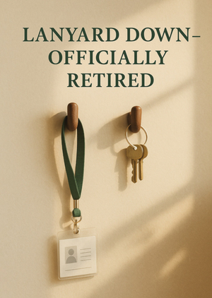 Club Lanyard Down Keys And Badge Retirement Card