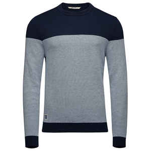 Mens Alesund Merino Blend Sweater (Navy/Ice Blue Melange)