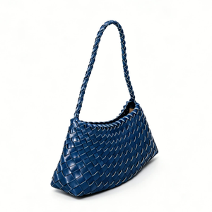 Weaving Eco Leather Bag 'Erica' - Blue