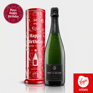 Champagne in Happy Birthday Musical Tin