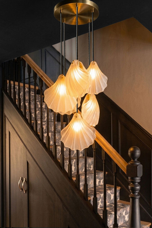 Stunning Glass Shell Cluster Ceiling Light