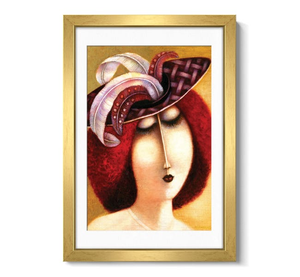 Woman In A Hat With Feathers