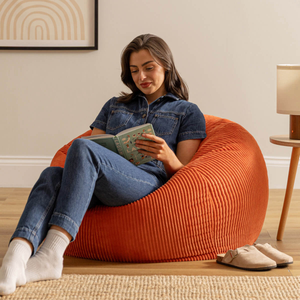 Kingston Cord Classic Bean Bag - Terracotta