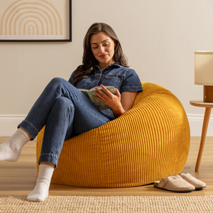Kingston Cord Classic Bean Bag - Ochre Yellow