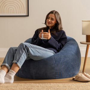 Kingston Cord Classic Bean Bag - Denim Blue