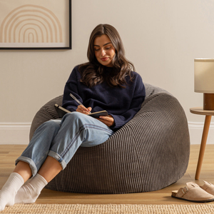 Kingston Cord Classic Bean Bag - Charcoal Grey
