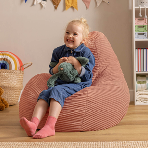 Kids Dalton Cord High Back Bean Bag - Pink