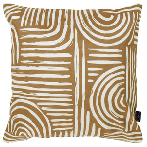 Graphic Curved Lines Indoor-Outdoor Cushion - Brown