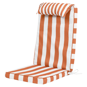 Striped Outdoor High Back Seat Pad - Orange Stripe