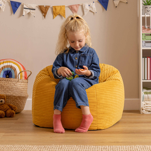 Kids Kingston Corduroy Classic Bean Bag - Ochre Yellow