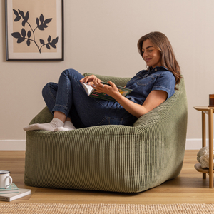 Natalia Cord Armchair Bean Bag - Green