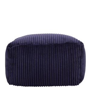 Amara Corduroy Square Footstool - Navy Blue