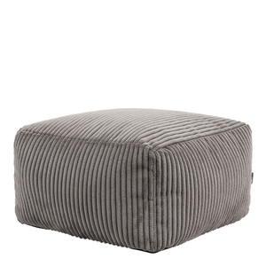Amara Corduroy Square Footstool - Charcoal Grey