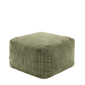 Amara Corduroy Square Footstool - Green