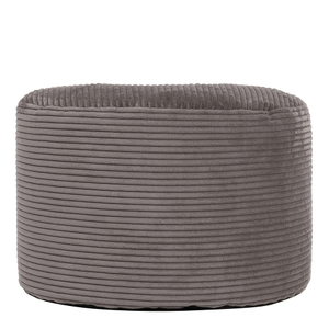 Milano Corduroy Round Pouffe Footstool - Charcoal Grey