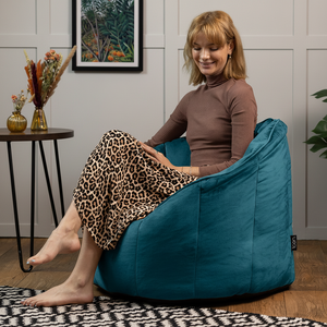 Sirena Velvet Bean Bag Accent Chair - Teal