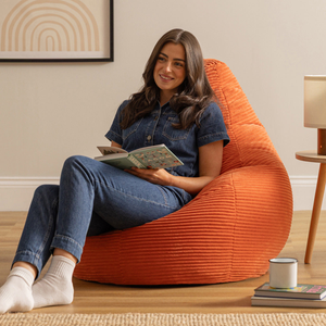 Dalton Cord High Back Bean Bag Recliner - Terracotta