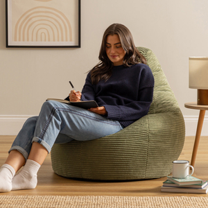 Dalton Cord High Back Bean Bag Recliner - Green