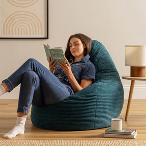Dalton Cord High Back Bean Bag Recliner - Teal