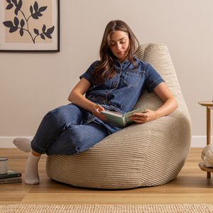 Dalton Corduroy XL Recliner Bean Bag - Natural