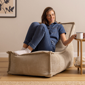 Dolce Corduroy Scandi Lounger Bean Bag - Natural