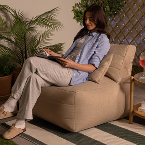 Noa Modular Bean Bag Chair - Outdoor Woven - Natural