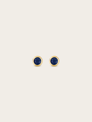 Gigi Natural Sapphire 9K Yellow Gold September Birthstone Stud Earrings