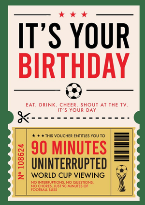 funny Spoof Football Voucher Birthday Card