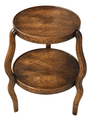 Petite Walnut Two Tier Occasional Table