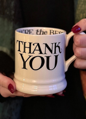 Seconds Black Toast Thank You 1/2 Pint Mug