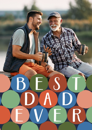 Best Dad Ever Circular Pattern Photo Upload Birthday Card
