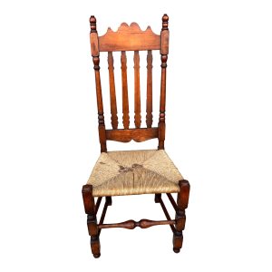 1930s Vintage Country Bannister Back Side Chair