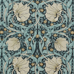 William Morris At Home Pimpernel Velvet Fabric Indigo