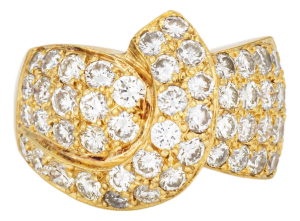 3.50ct Diamond Band 80s Vintage Ring Sz 7.75 18k Yellow Gold Fine Jewelry
