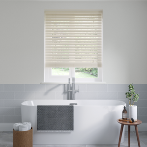 Vintage Cream Wooden Blinds 50mm: 1100mm x 1800mm Recess