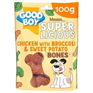 Good Boy Superlicious Bones Dog Treats (Chicken with Broccoli & Sweet Potato) 70g