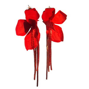 Crimson Blossom Earrings