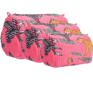 The Jungle Velvet Three Piece Travel Set - Pink (one size)
