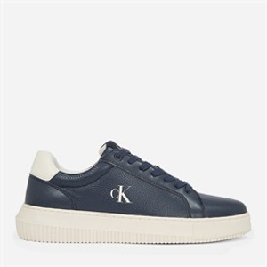 Calvin Klein Jeans Mens Chunky Cupsole Leather Trainers Calvin Navy/Turtle Dove