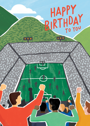 Illustrated Football Stadium Birthday Card